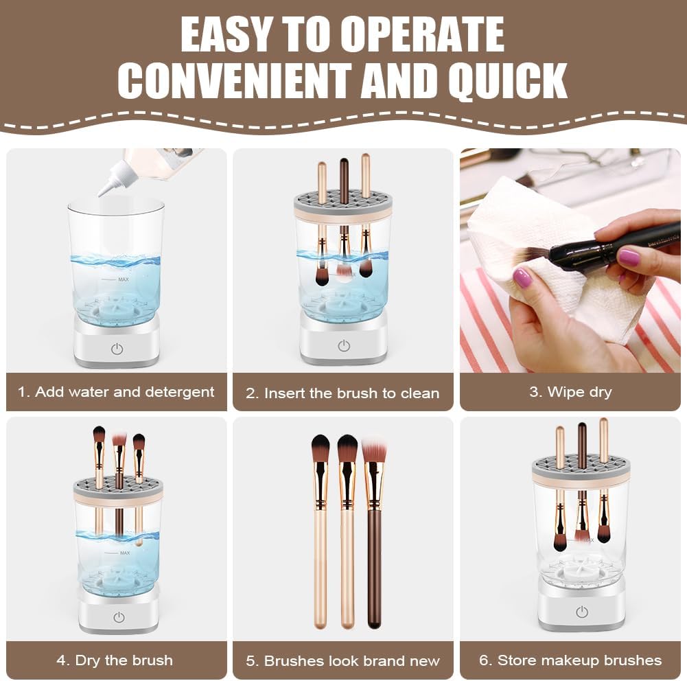 Electric Makeup Brush Cleaner: Fast Deep-Cleaning & Drying Tool