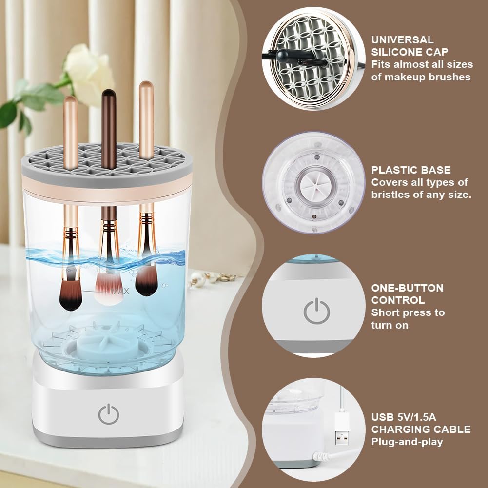 Electric Makeup Brush Cleaner: Fast Deep-Cleaning & Drying Tool