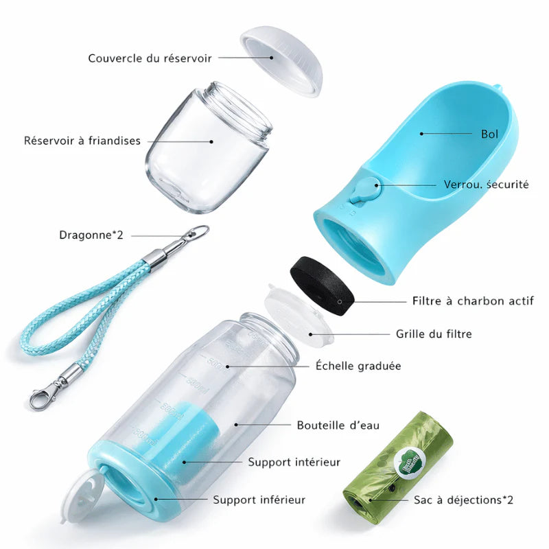 3-in-1 Portable Dog Water Bottle