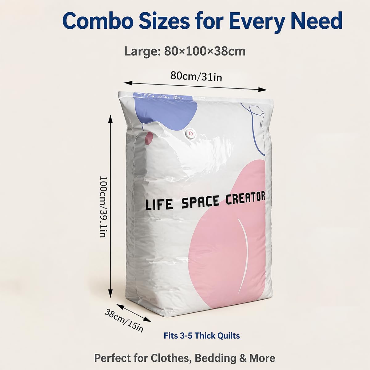No Pump Vacuum Storage Bags 2 Pcs