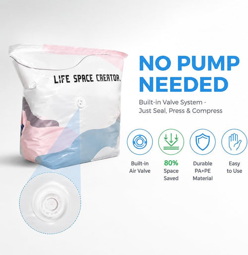 No Pump Vacuum Storage Bags 2 Pcs