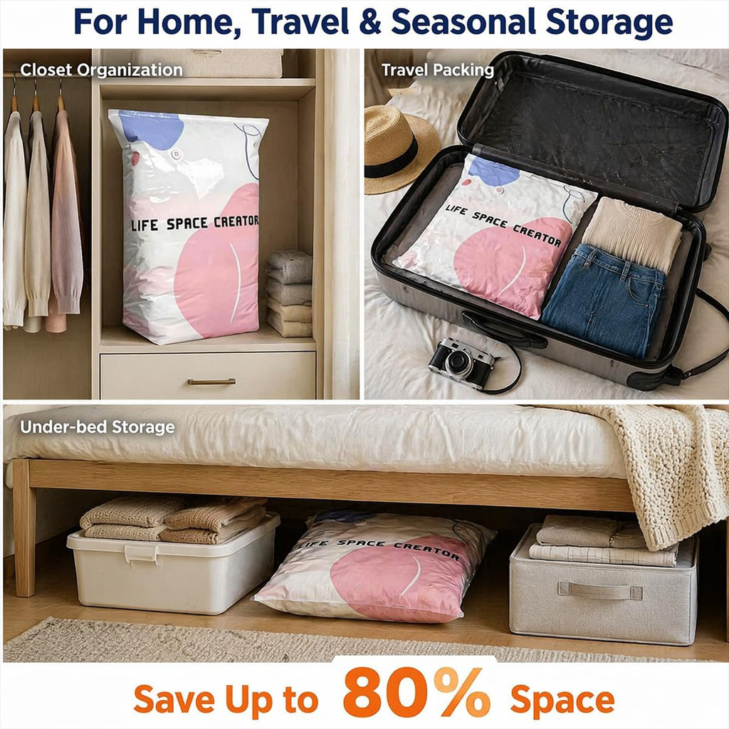 No Pump Vacuum Storage Bags 2 Pcs