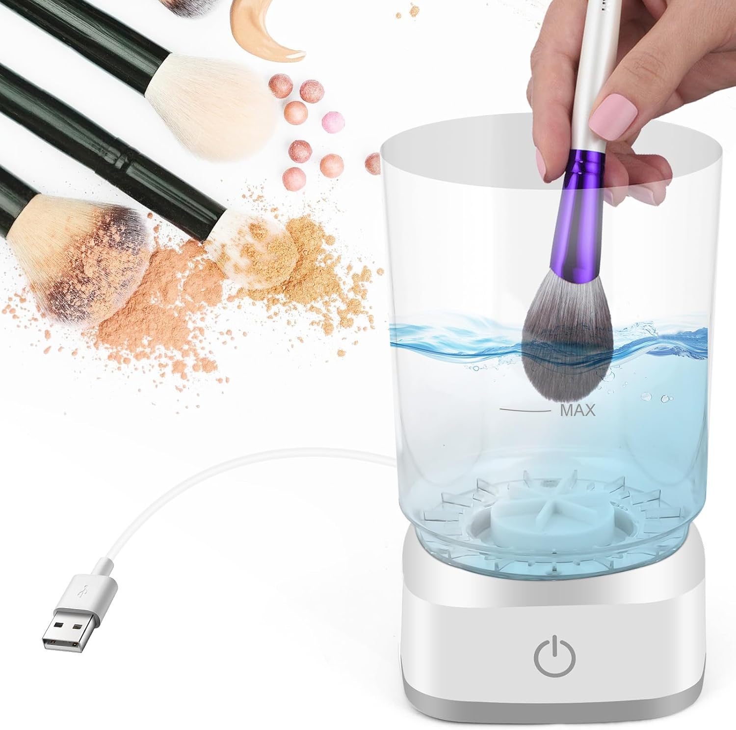 Electric Makeup Brush Cleaner: Fast Deep-Cleaning & Drying Tool